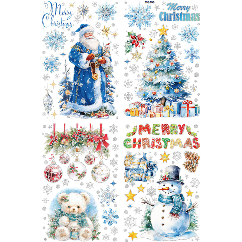 Декоративен стенен стикер със снежен узор – PVC, 1 брой, декоративни стенни стикери, подходящ за хол, спалня, кабинет, кухня, баня, антре, балкон и търговски помещения