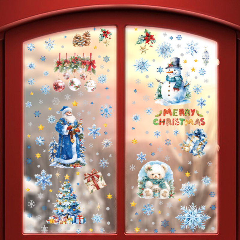 Декоративен стенен стикер със снежен узор – PVC, 1 брой, декоративни стенни стикери, подходящ за хол, спалня, кабинет, кухня, баня, антре, балкон и търговски помещения