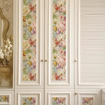 Стикери за гардероб – декоративни цветя от коприна, 2 бр., за дневна стая, модел 69850