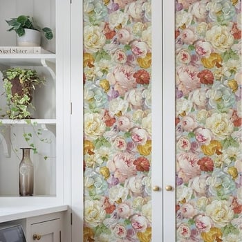 Стикери за гардероб – декоративни цветя от коприна, 2 бр., за дневна стая, модел 69850