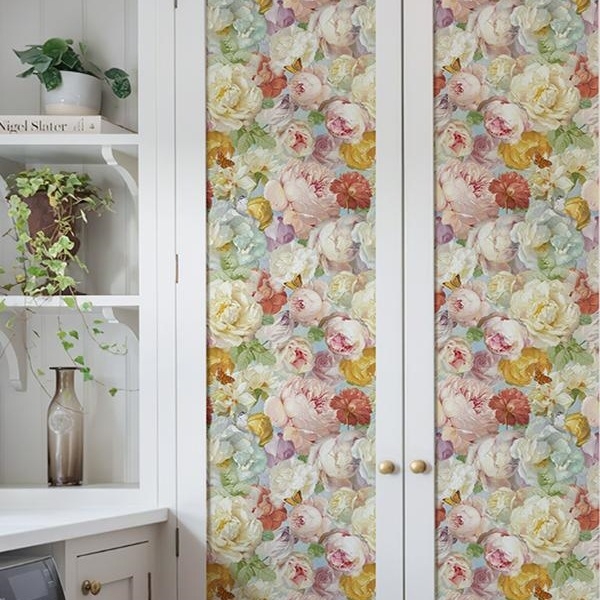 Стикери за гардероб – декоративни цветя от коприна, 2 бр., за дневна стая, модел 69850