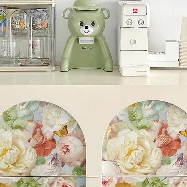 Стикери за гардероб – декоративни цветя от коприна, 2 бр., за дневна стая, модел 69850