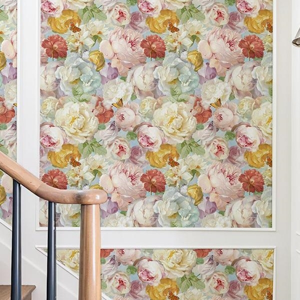 Стикери за гардероб – декоративни цветя от коприна, 2 бр., за дневна стая, модел 69850