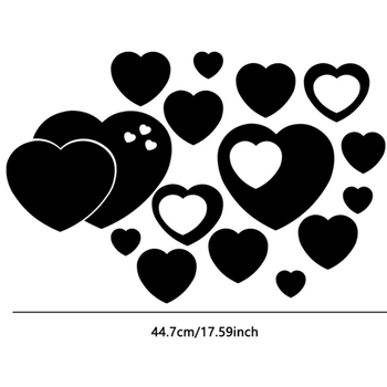 Сърцевидни акрилни огледални стенни стикери, двучастен комплект, 3D декоративен акцент, модерен минималистичен стил