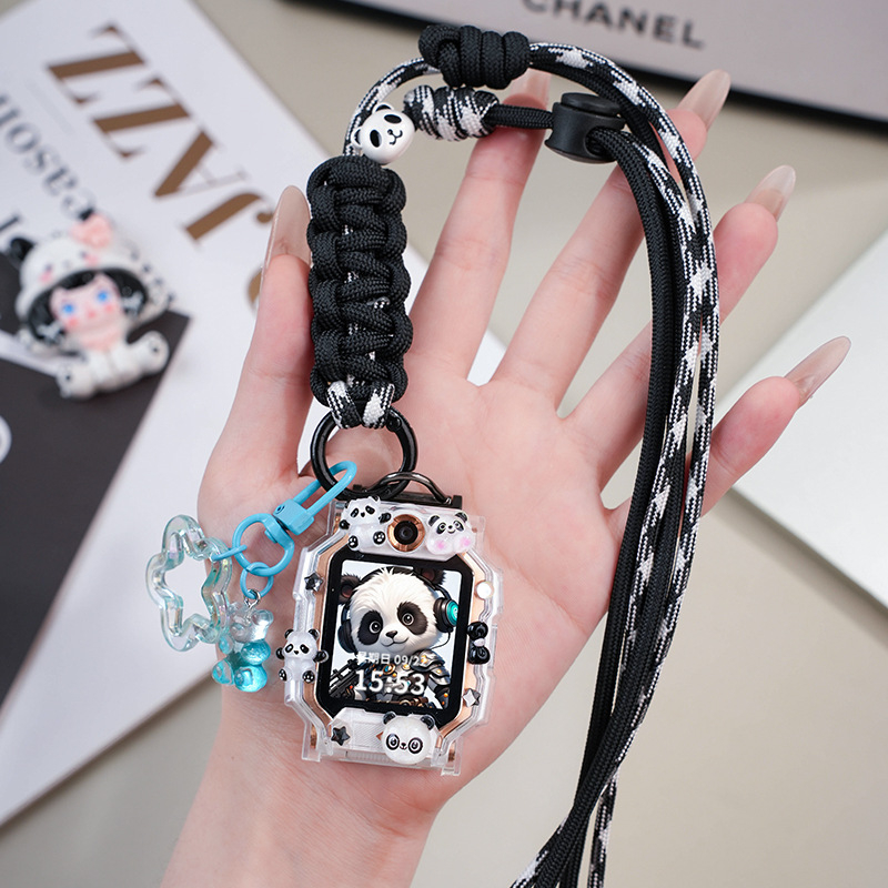 Xiaotiancai каишка за смартчасовник – стил Панда, съвместима със Z11/Z10/Z9/Z8A (Q2A/D2/D3s/Z6d); персонализируем размер на интерфейса; закопчаване: единичен пръстен без катарама; материал: Друг; стил: модерен