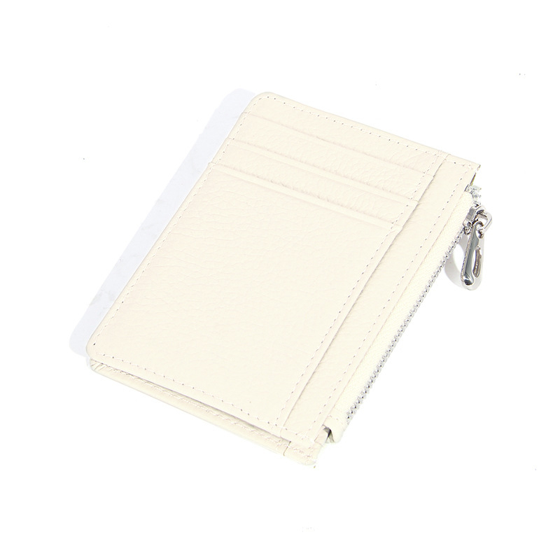 Zhennishi Portofel pentru carduri din piele naturală – Piele de vițel, Design urban minimalist, Portofel compact pentru carduri, Căptușeală Poliester