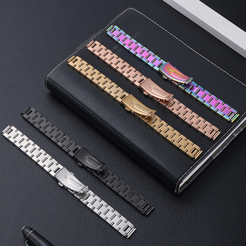 Метална каишка за Xiaomi Mi Band 567 поколение — универсална, неръждаема стомана, с три топчета, закопчаване със snap, интерфейс 12 мм