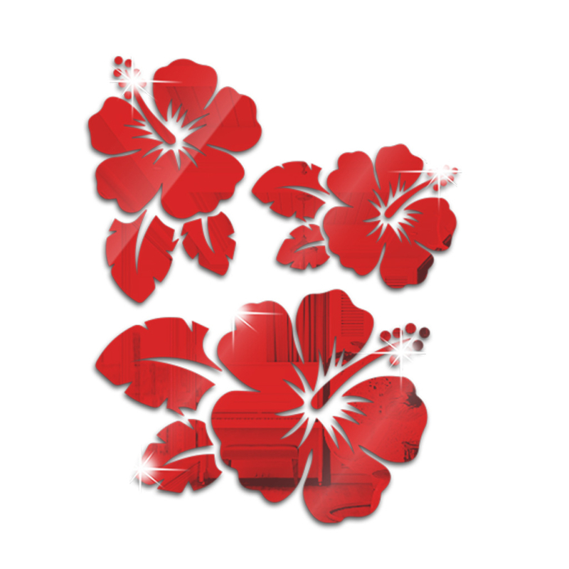 Rozes zieda akrila spoguļu sienas uzlīme SM227, 1 mm biezums, pašlīmējošs, dzīvojamā istaba/guļamistaba