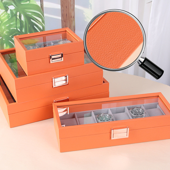 Кутия за съхранение на часовници, двуетажна конструкция, MDF и стъкло, кадифено покритие и цинкова сплав, свързана изработка, подаръчна и бижутерийна опаковка