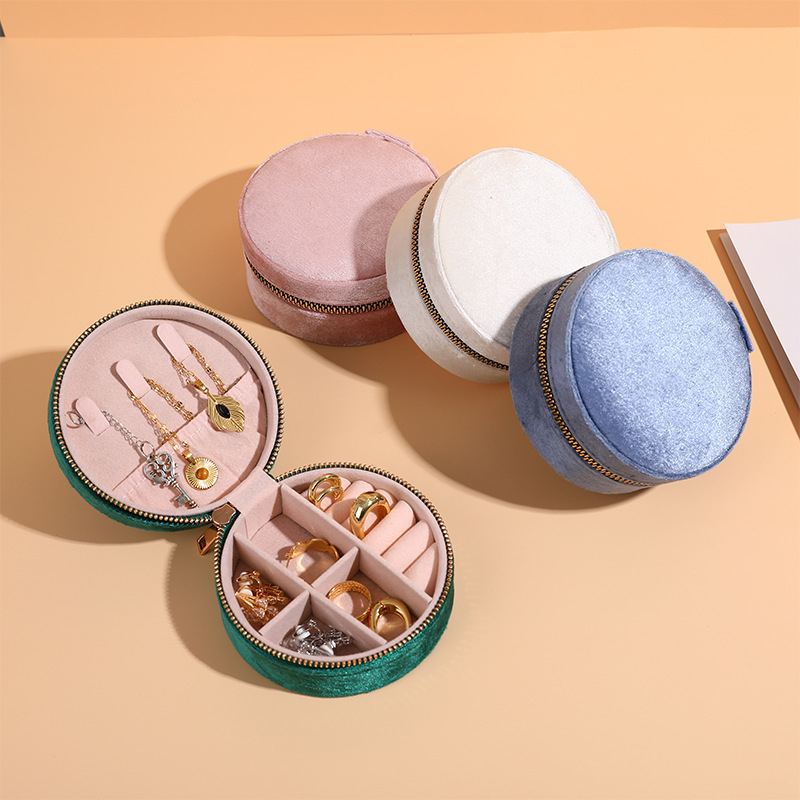 Kutija za nakit – okrugla ili kvadratna, od flanele, tvrda, Sweet Lady stil