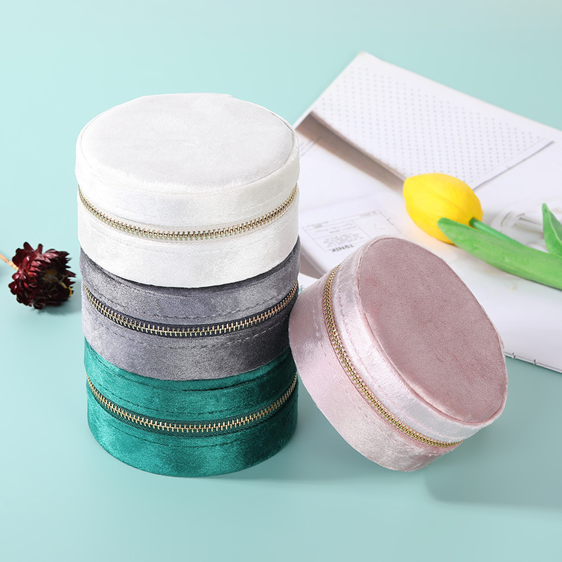 Kutija za nakit – okrugla ili kvadratna, od flanele, tvrda, Sweet Lady stil