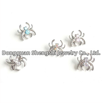 Pavúčie náušnice, G23 titanová zliatina, vsadené zirkóny 5A, geometrický dizajn, unisex