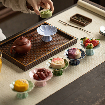 Порцеланова чиния за плодове, луксозен дзен стил и ретро дух, марка Wuxi Tang, пускана през 2024 г.