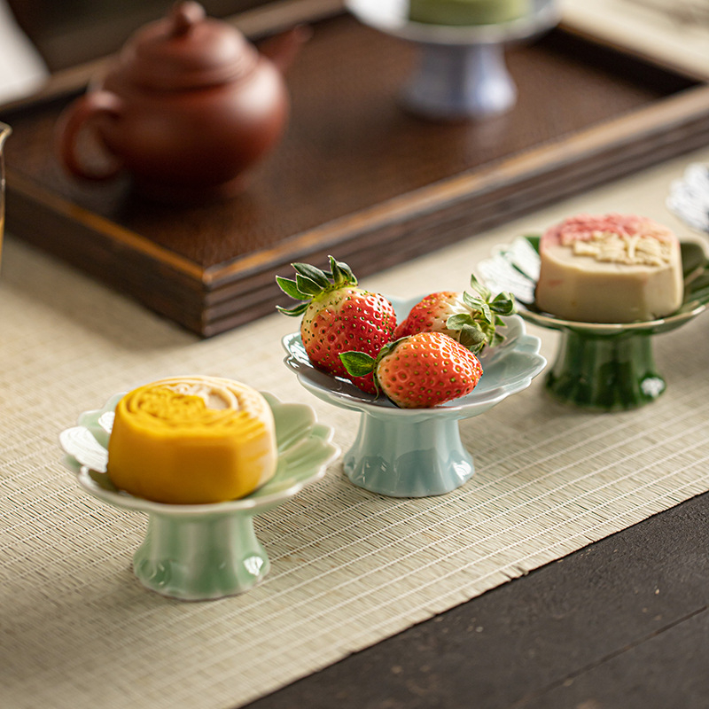 Порцеланова чиния за плодове, луксозен дзен стил и ретро дух, марка Wuxi Tang, пускана през 2024 г.