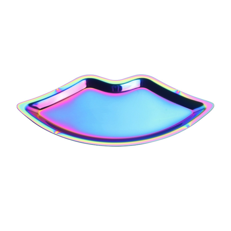 Метална тава за бижута и козметика, Nordic стил, нерегулярна форма, неръждаема стомана, вакуумно покритие, печат на лого