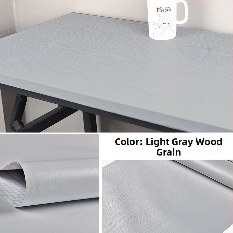 Tapet autocolant cu aspect lemn pentru renovarea mobilierului; rezistent la umezeală; stil simplu și modern; potrivit pentru dulapuri, birouri și uși.