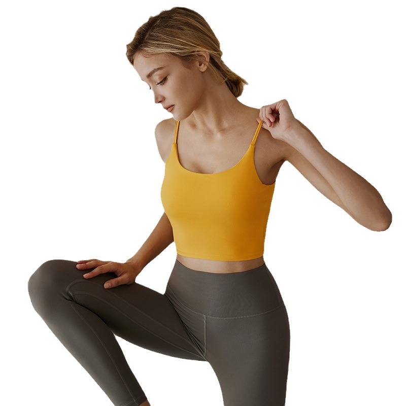 Sutien sport din nylon cupe modelate, fără bretele, pentru alergare și yoga, top vestă, primăvară, pentru femei tinere