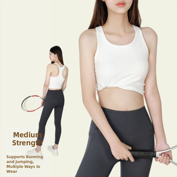 Ενιαία αθλητική γιλέκα με επένδυση στήθους — σουτιέν γυμναστικής με απορρόφηση κραδασμών, 75% νάιλον, 25% ελαστάν, σεζόν 2023