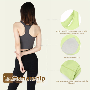 Ενιαία αθλητική γιλέκα με επένδυση στήθους — σουτιέν γυμναστικής με απορρόφηση κραδασμών, 75% νάιλον, 25% ελαστάν, σεζόν 2023