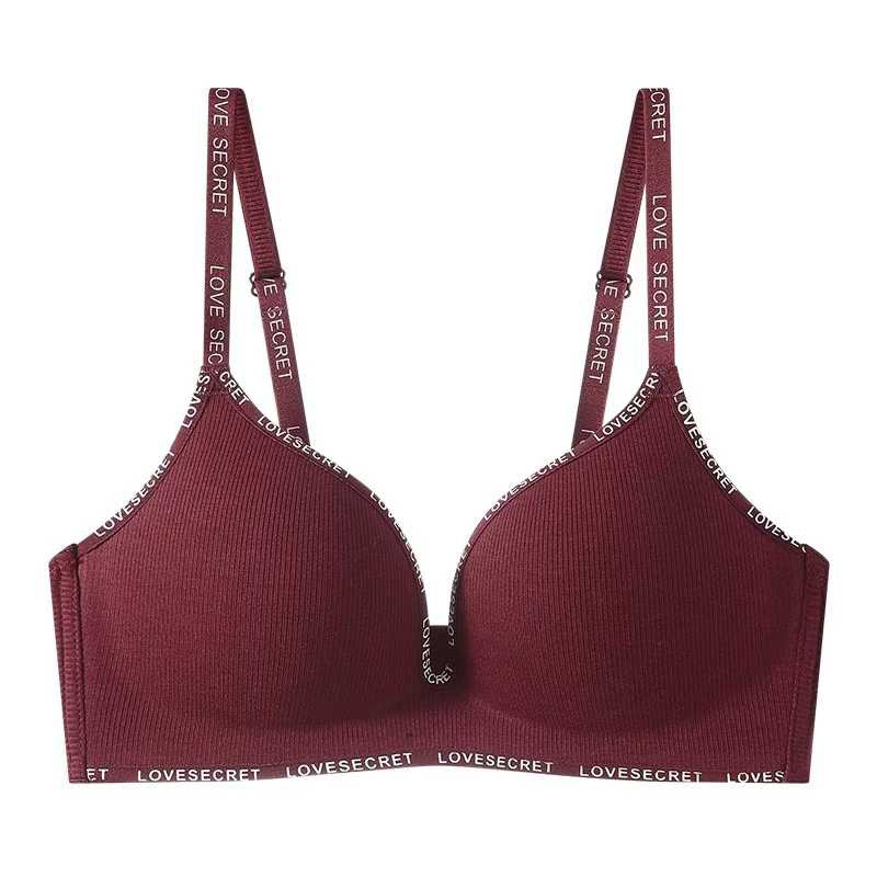 Sutien fără cusături pentru femei, efect push-up pentru sâni mici, cupă 3/4, cupă modelată din bumbac, material nylon, bretele reglabil