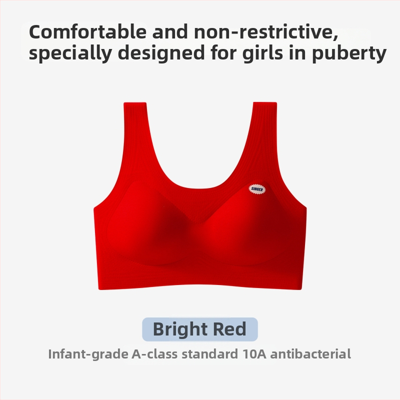 Bustier sport pentru fete, din nylon, pentru vârsta 11–18 ani, cupă completă cu cupe turnate subțiri, dintr-o bucată, bretele fixe