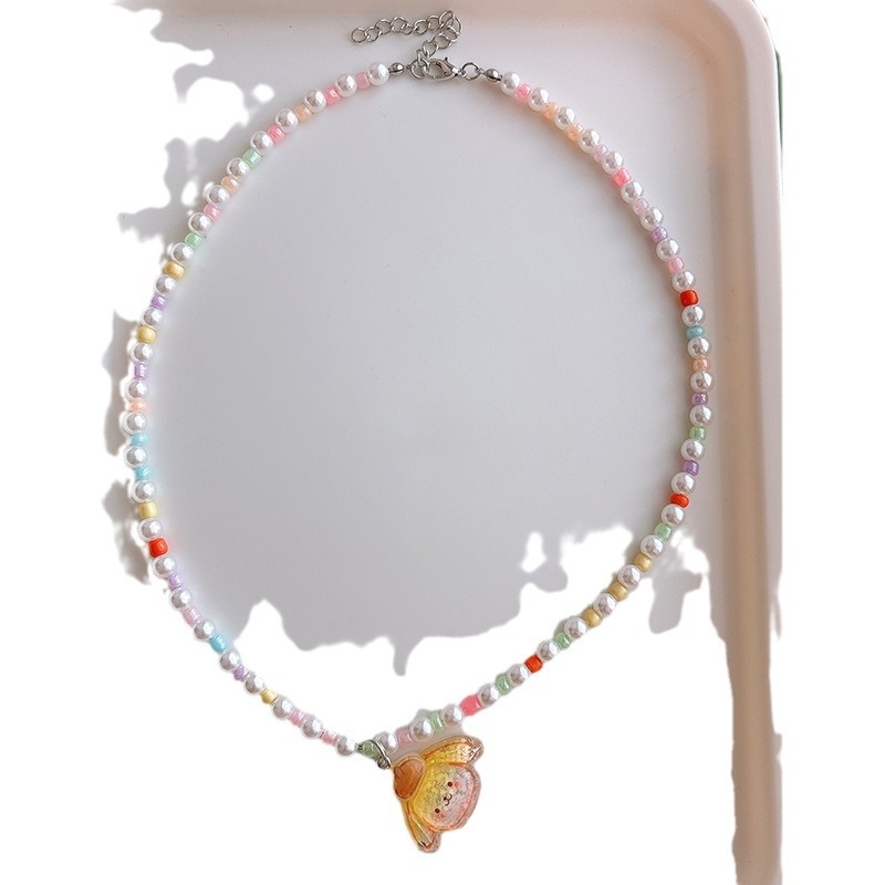 Детска огърлица от пластмасови мъниста, ръчна изработка, карикатурен стил, ланец с топчета, възраст 3–10 години