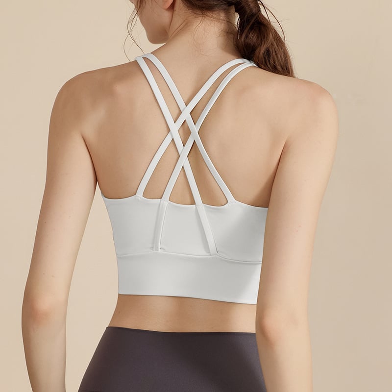 Sutien sport pentru femei – cupe complete, cupe subțiri modelate, material principal Nylon 77%, bretele fixe, pentru vară