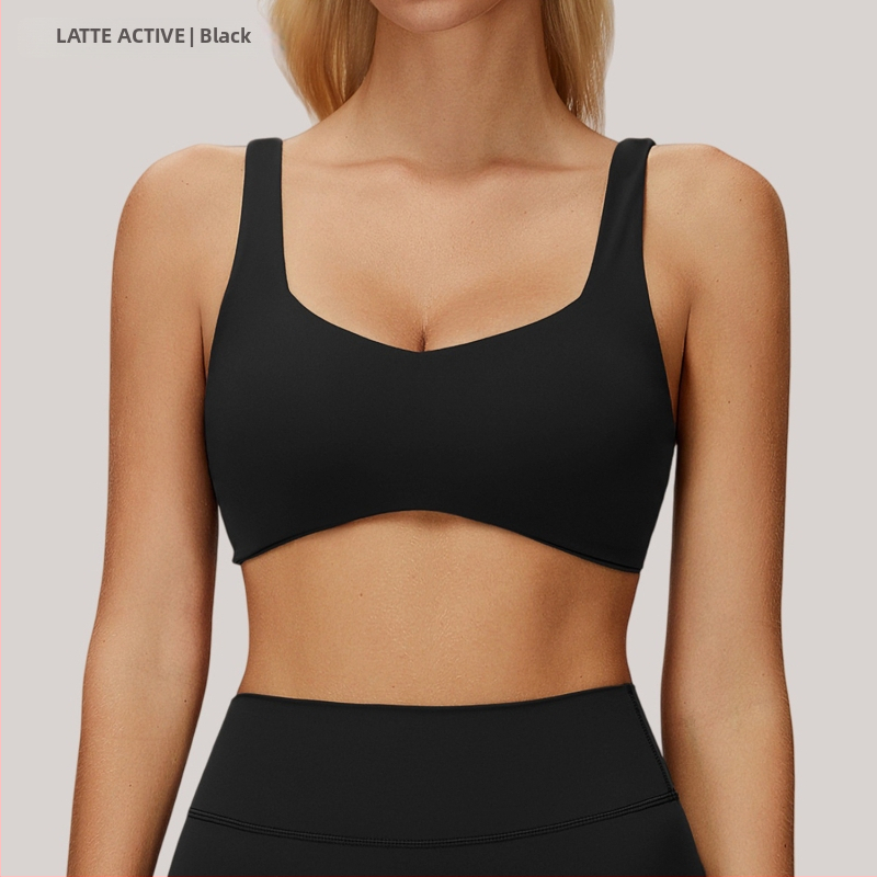 Γυναικείο αθλητικό σουτιέν γιόγκα με επένδυση στο στήθος, απορρόφηση ιδρώτα, ανθεκτικό στις κραδασμούς, πολυεστέρας + σπαντέξ, κοντή στενή γραμμή