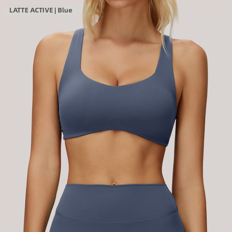 Γυναικείο αθλητικό σουτιέν γιόγκα με επένδυση στο στήθος, απορρόφηση ιδρώτα, ανθεκτικό στις κραδασμούς, πολυεστέρας + σπαντέξ, κοντή στενή γραμμή