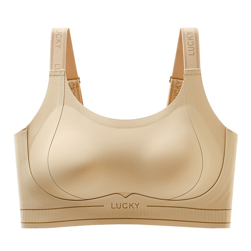 Sutien sport cu cupa 3/4, cupe subțiri modelatoare, bretele șnur, închidere din spate cu patru rânduri de catarame, țesătură respirabilă Nylon/Spandex