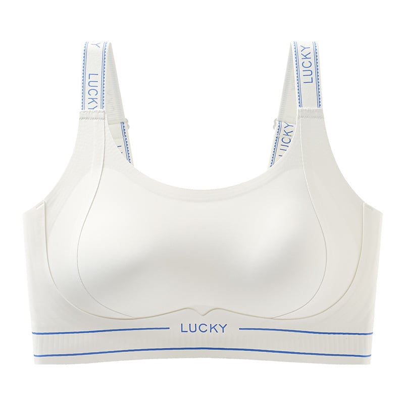 Sutien sport cu cupa 3/4, cupe subțiri modelatoare, bretele șnur, închidere din spate cu patru rânduri de catarame, țesătură respirabilă Nylon/Spandex