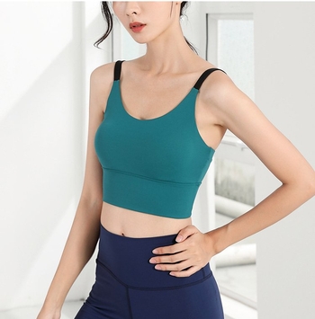 Μπουστάκι γυμναστικής με ενσωματωμένες επενδύσεις στήθους και προστασία κραδασμών, πίσω λουριά, για fitness και yoga; απορρόφηση υγρασίας, διαπνοή, υψηλή ελαστικότητα, περιλαμβάνει επένδυση στήθους, στενή εφαρμογή