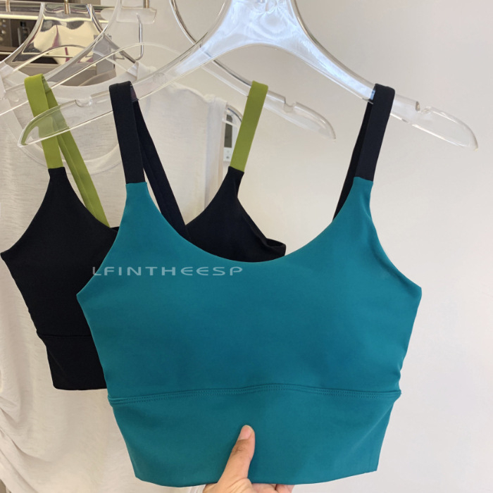 Μπουστάκι γυμναστικής με ενσωματωμένες επενδύσεις στήθους και προστασία κραδασμών, πίσω λουριά, για fitness και yoga; απορρόφηση υγρασίας, διαπνοή, υψηλή ελαστικότητα, περιλαμβάνει επένδυση στήθους, στενή εφαρμογή