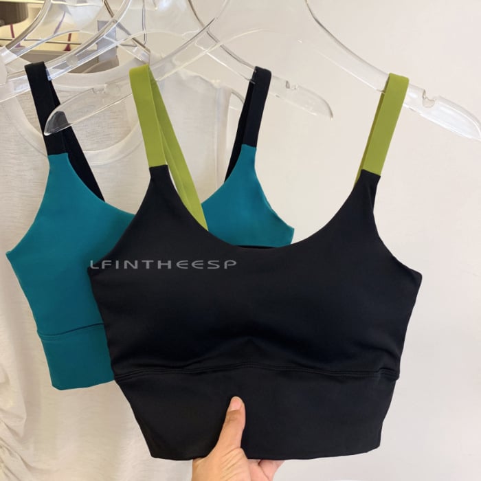 Μπουστάκι γυμναστικής με ενσωματωμένες επενδύσεις στήθους και προστασία κραδασμών, πίσω λουριά, για fitness και yoga; απορρόφηση υγρασίας, διαπνοή, υψηλή ελαστικότητα, περιλαμβάνει επένδυση στήθους, στενή εφαρμογή