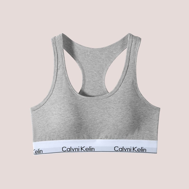 Памучен комплект бельо за жени с пълна и формована чашка, рацербек стил, фиксирани двойни презрамки, спортно-удобен