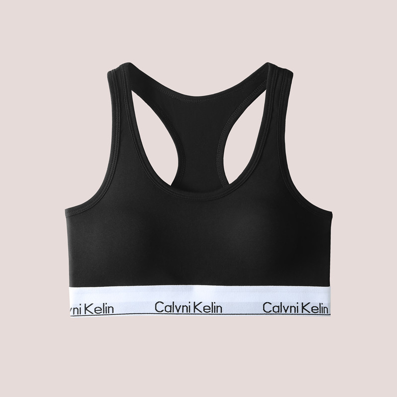 Памучен комплект бельо за жени с пълна и формована чашка, рацербек стил, фиксирани двойни презрамки, спортно-удобен