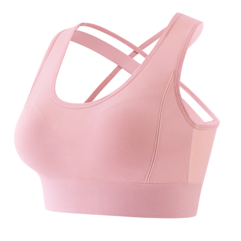 Спортно бюстие с racerback, висока поддръжка, чашки от латекс (модел), нейлонов плат с подплата от спандекс, фиксирани двойни презрамки, задни четири реда закопчаване, дишащо и влагоабсорбиращо