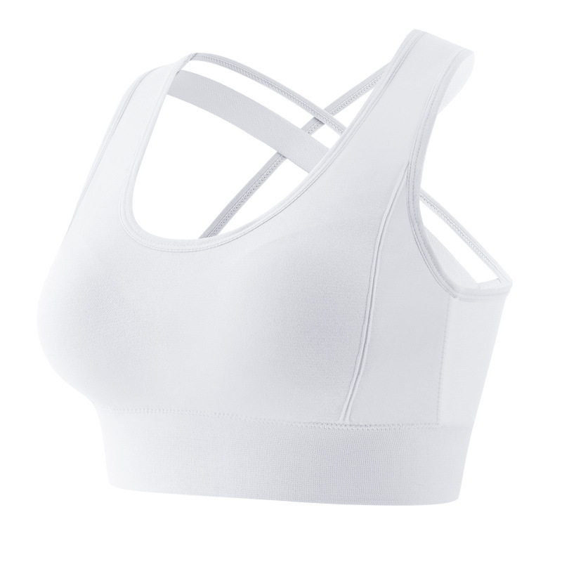 Спортно бюстие с racerback, висока поддръжка, чашки от латекс (модел), нейлонов плат с подплата от спандекс, фиксирани двойни презрамки, задни четири реда закопчаване, дишащо и влагоабсорбиращо