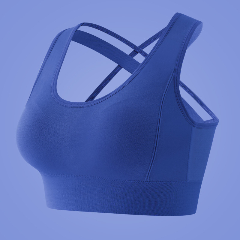 Спортно бюстие с racerback, висока поддръжка, чашки от латекс (модел), нейлонов плат с подплата от спандекс, фиксирани двойни презрамки, задни четири реда закопчаване, дишащо и влагоабсорбиращо