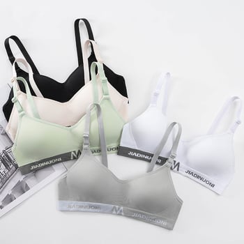 Sutien sport pentru fete: cupă 3/4, căptușeală 100% bumbac, fără arc metalic, bretele detașabile dublu, închidere cu trei rânduri de cârlige, potrivit pentru eleve de liceu