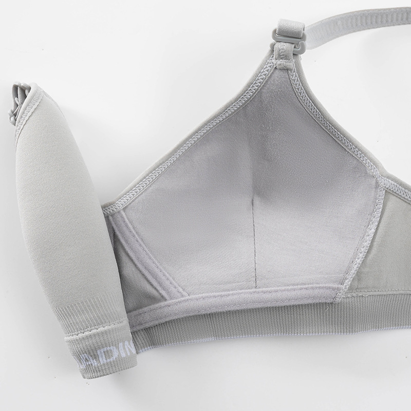 Sutien sport pentru fete: cupă 3/4, căptușeală 100% bumbac, fără arc metalic, bretele detașabile dublu, închidere cu trei rânduri de cârlige, potrivit pentru eleve de liceu