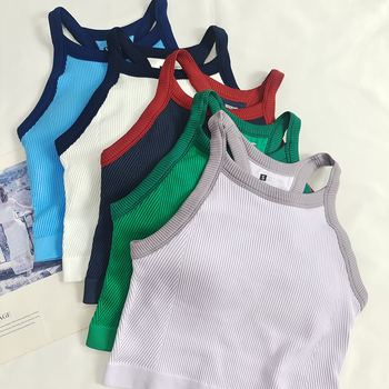 Bustier sport cu burete integrat pentru antrenament și yoga, fără cusături, din nailon cu căptușeală Spandex, bretele fixe, formă medie a cupei