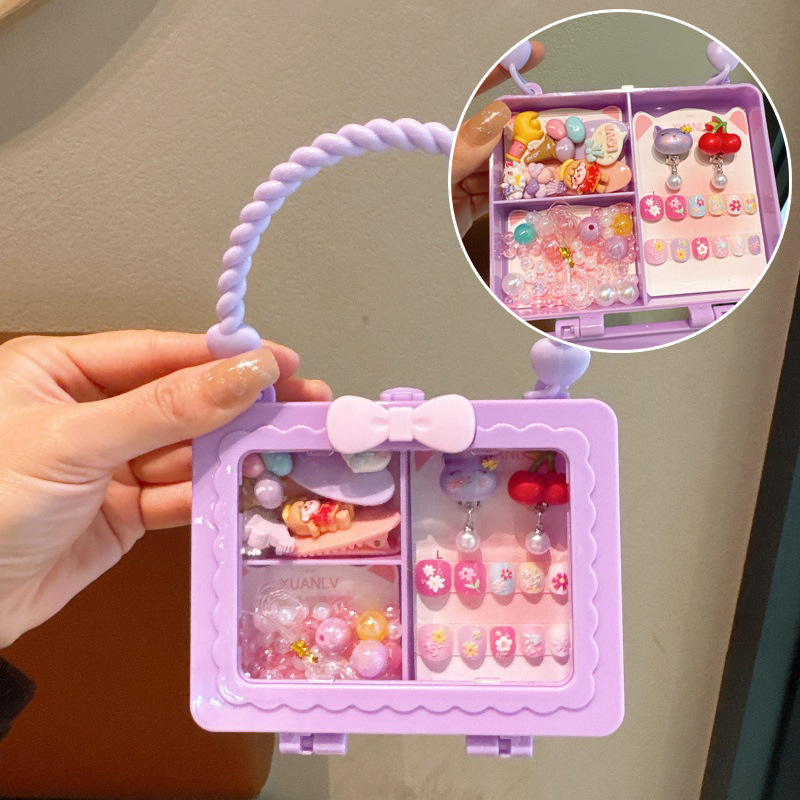 DIY dječji set za izradu ogrlice s perlicama i dodacima za torbicu – Kisiod, plast/smola, precizna izrada, crtani stil, za uzrast 3–10 godina