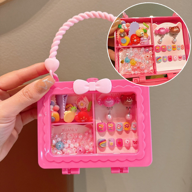 DIY dječji set za izradu ogrlice s perlicama i dodacima za torbicu – Kisiod, plast/smola, precizna izrada, crtani stil, za uzrast 3–10 godina