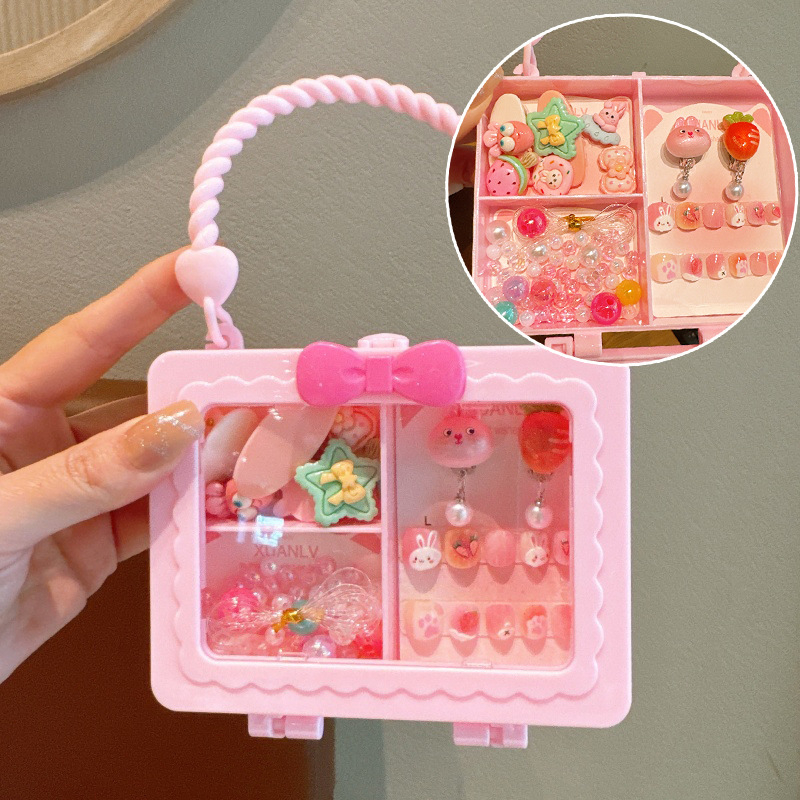 DIY dječji set za izradu ogrlice s perlicama i dodacima za torbicu – Kisiod, plast/smola, precizna izrada, crtani stil, za uzrast 3–10 godina