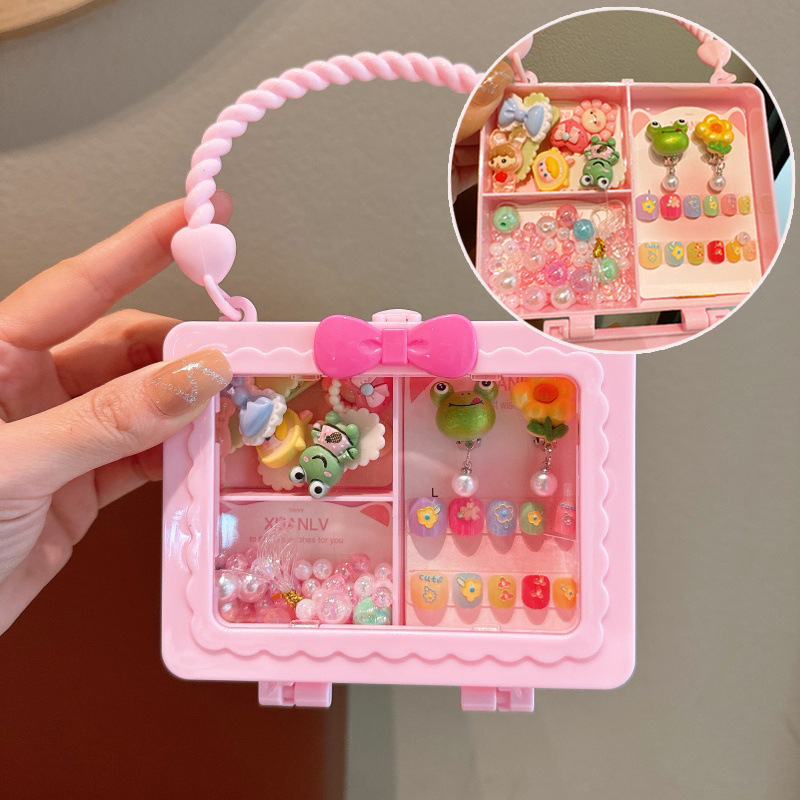 DIY dječji set za izradu ogrlice s perlicama i dodacima za torbicu – Kisiod, plast/smola, precizna izrada, crtani stil, za uzrast 3–10 godina