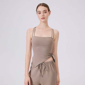Yimriz/Yinli joga top-bra, prozračan glavni materijal od najlona 80%, puni košar, čvrste dvostruke naramenice, stil veste