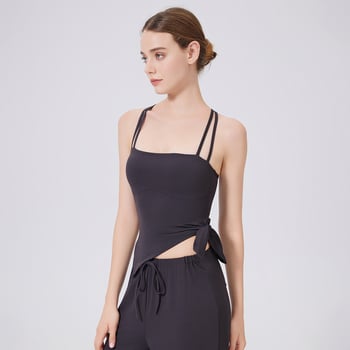 Yimriz/Yinli joga top-bra, prozračan glavni materijal od najlona 80%, puni košar, čvrste dvostruke naramenice, stil veste