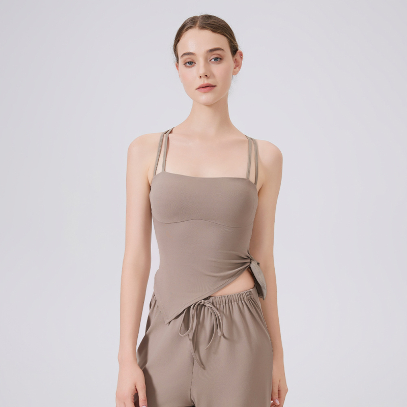 Yimriz/Yinli joga top-bra, prozračan glavni materijal od najlona 80%, puni košar, čvrste dvostruke naramenice, stil veste