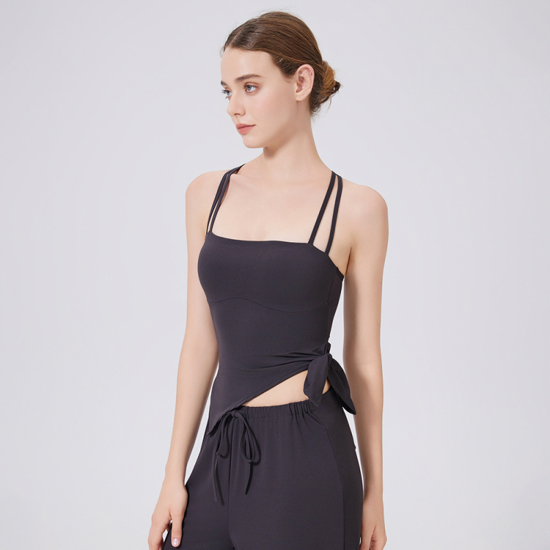 Yimriz/Yinli joga top-bra, prozračan glavni materijal od najlona 80%, puni košar, čvrste dvostruke naramenice, stil veste